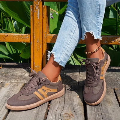Noa - Damen lässige Turnschuhe mit niedrigem Absatz, Schnürung Mode Schuhe