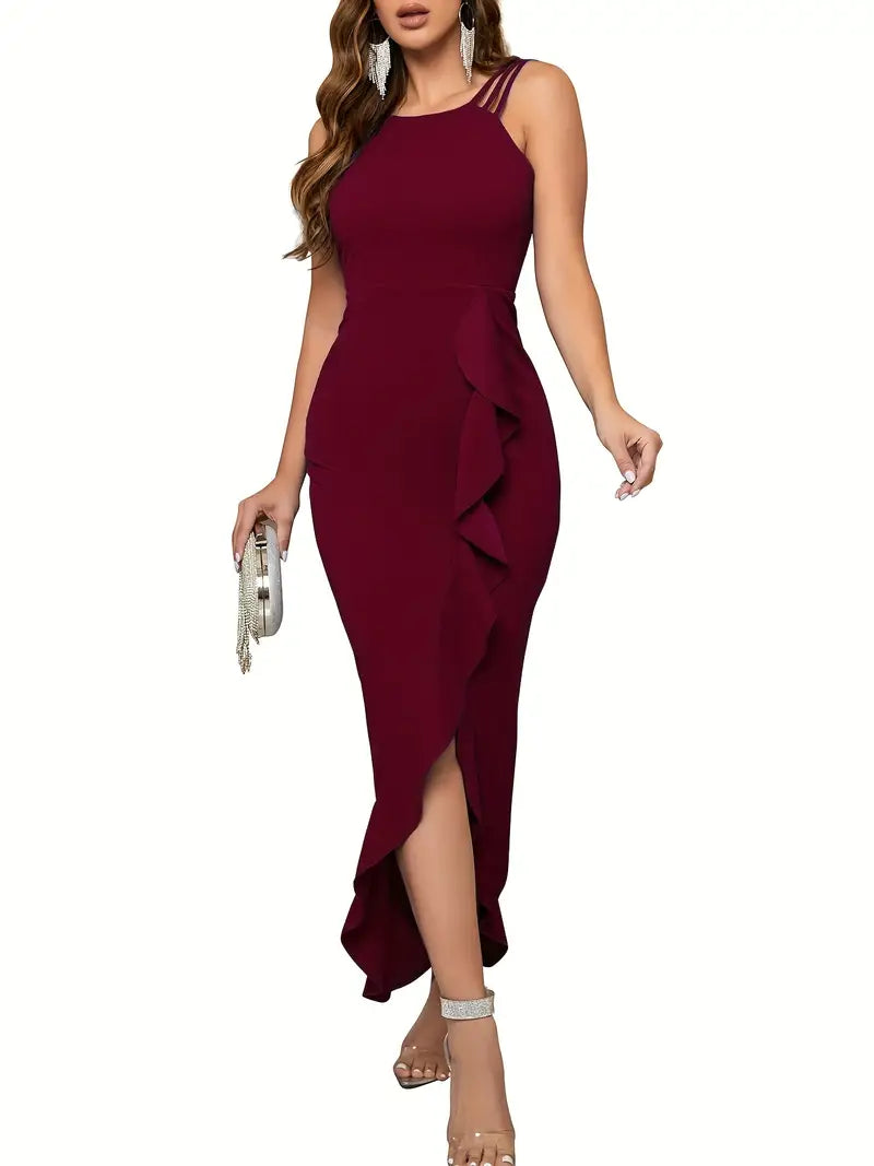 Skylar | Cami-Kleid mit geteiltem Rüschensaum