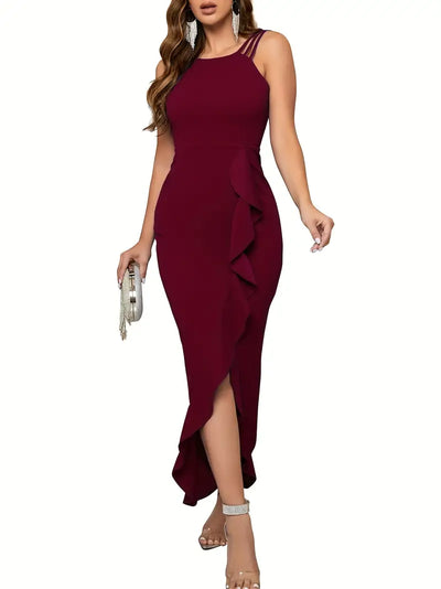 Skylar | Cami-Kleid mit geteiltem Rüschensaum