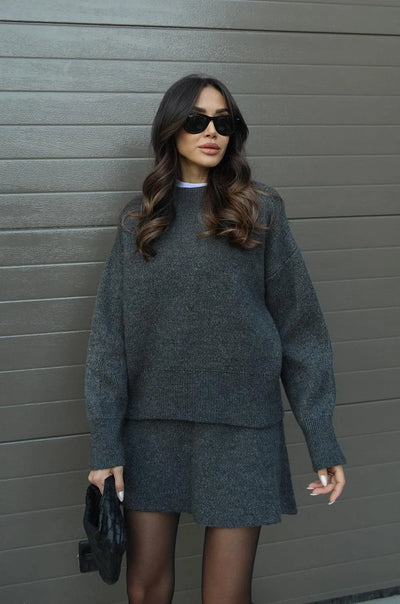 Rock und Pullover Set für Damen