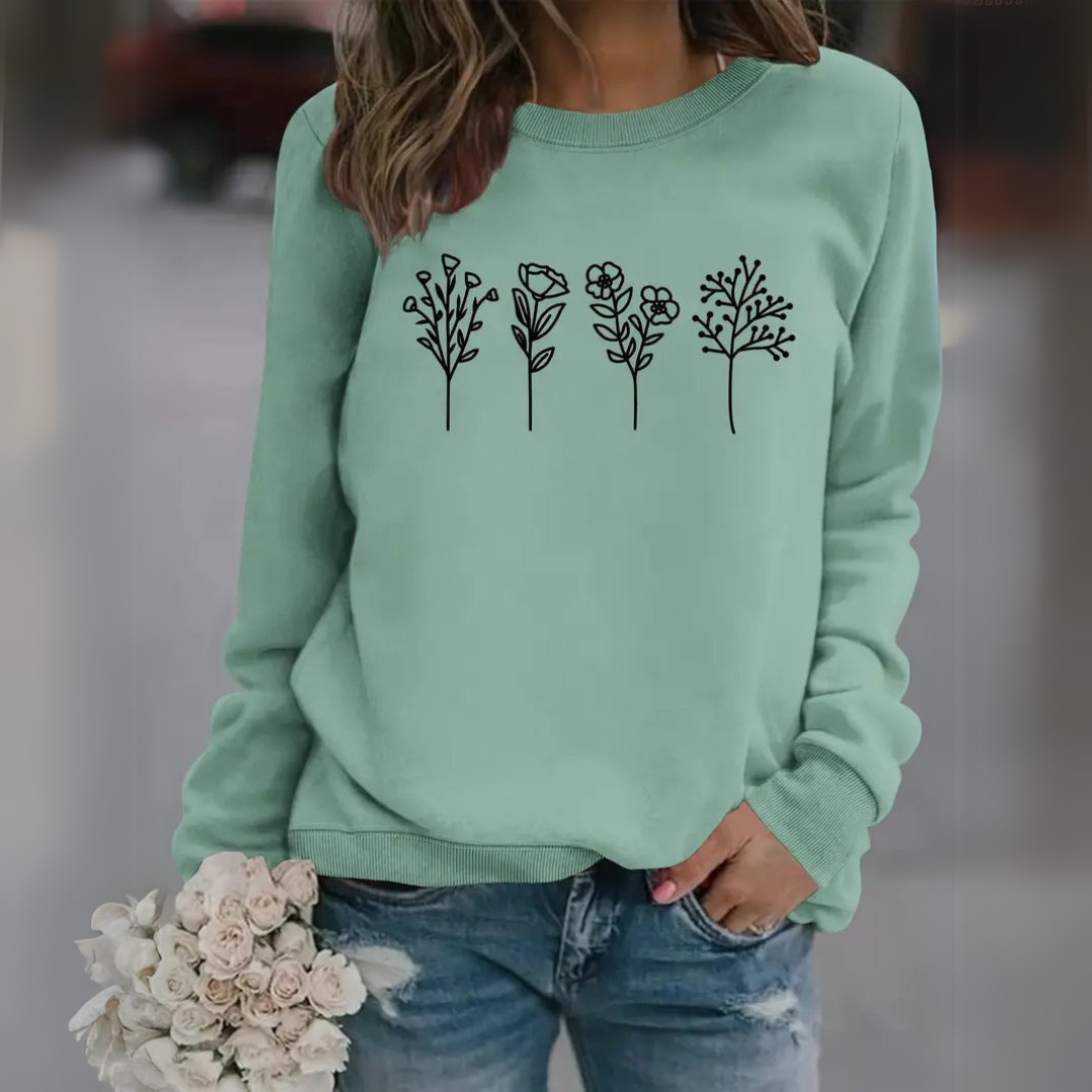 Geblümter Pullover für Damen