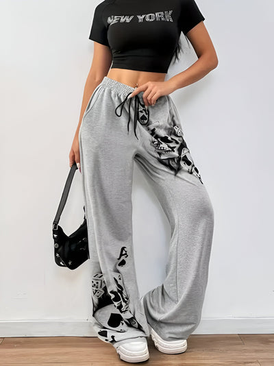 Hanne | Casual Weite Hose mit Tintenrauch-Muster
