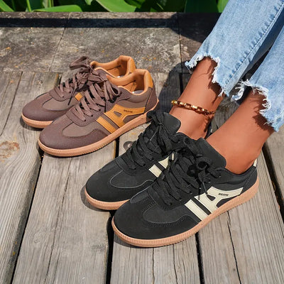 Noa - Damen lässige Turnschuhe mit niedrigem Absatz, Schnürung Mode Schuhe