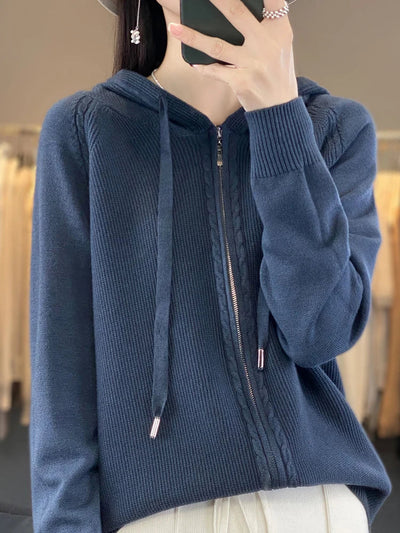 Aleka | Luxuriöser Kapuzen-Cardigan
