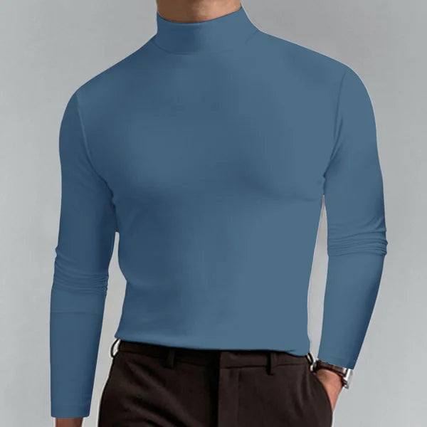 Langärmeliges Rollkragenhemd in Slim Fit Oliver
