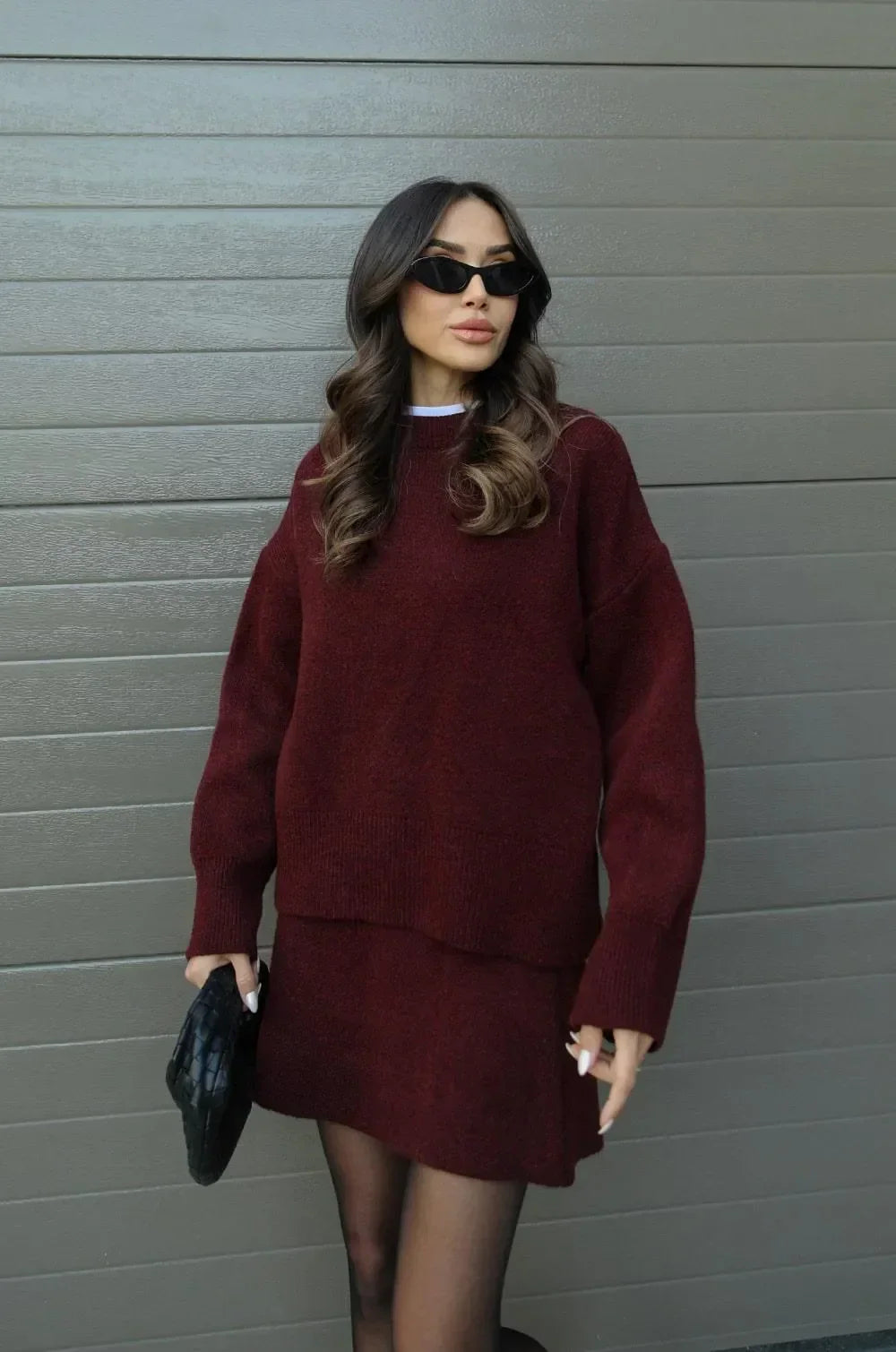 Rock und Pullover Set für Damen