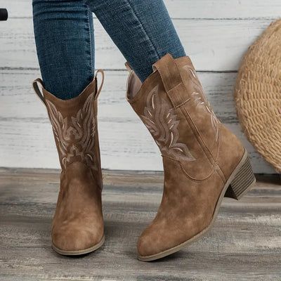 Sophia | Retro Dicke Absatzstiefel
