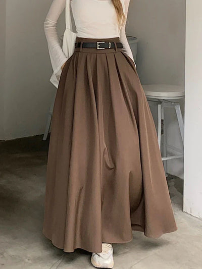 Mirella – Langer Faltenrock mit hoher Taille
