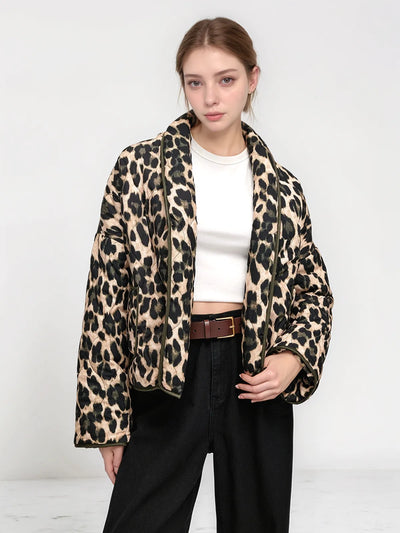 Winterjacke mit Leopardenmuster für Damen