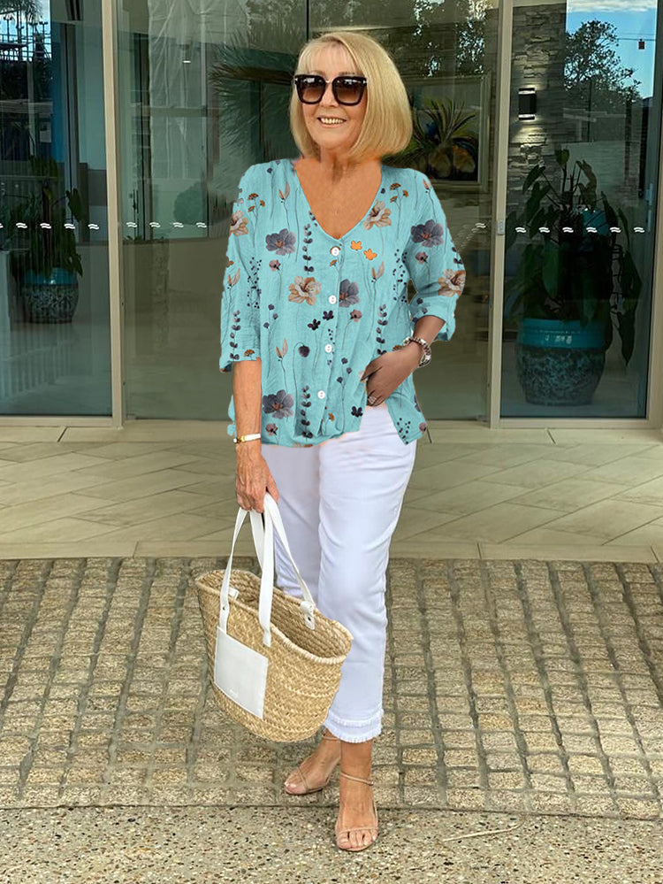 MARLOE - ELEGANTE BLUSE MIT BLUMENMUSTER