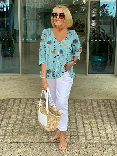 MARLOE - ELEGANTE BLUSE MIT BLUMENMUSTER
