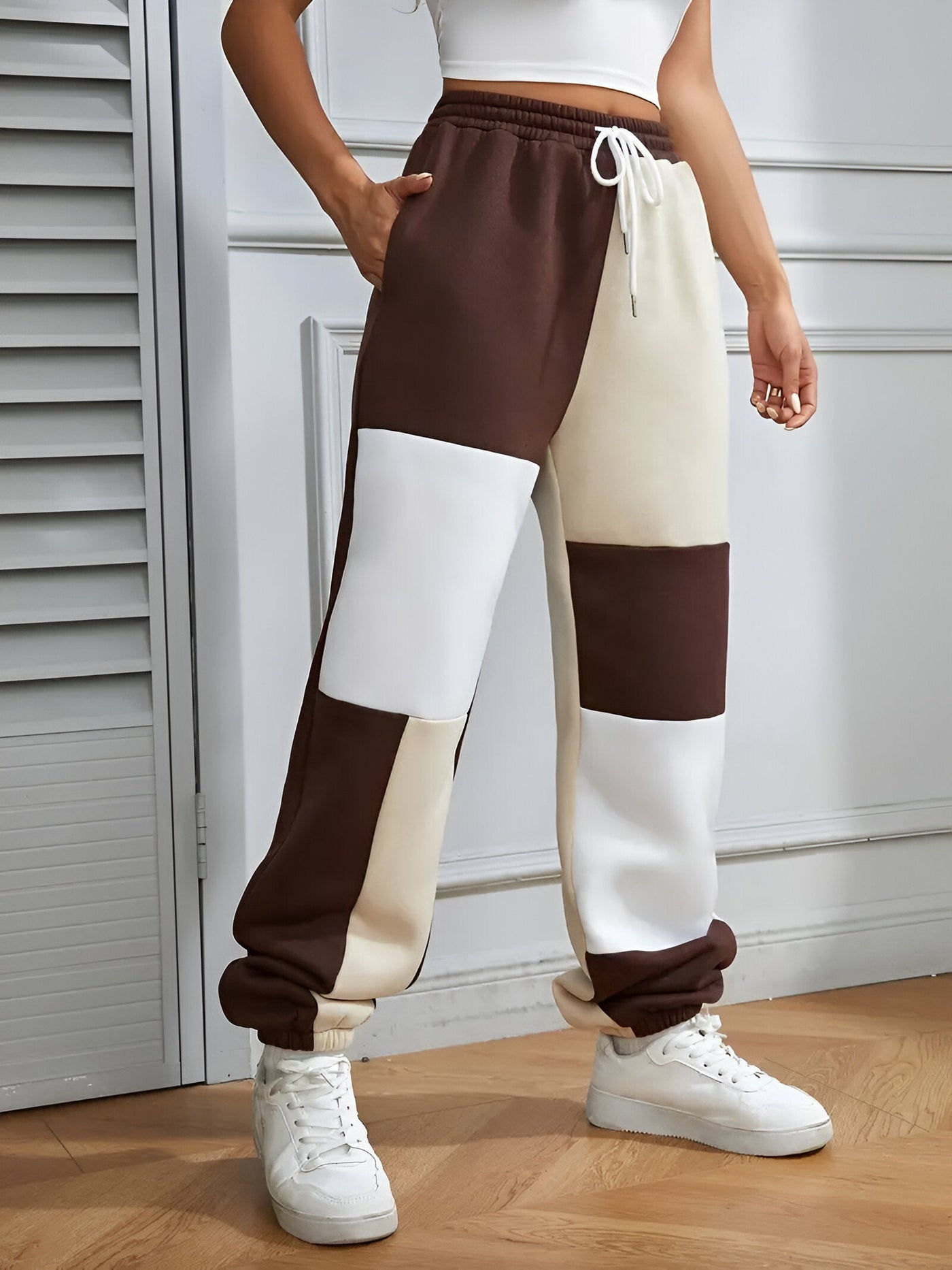 Nele | Color-Block Lockere Jogginghosen – Komfort trifft Stil