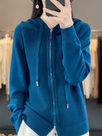 Aleka | Luxuriöser Kapuzen-Cardigan