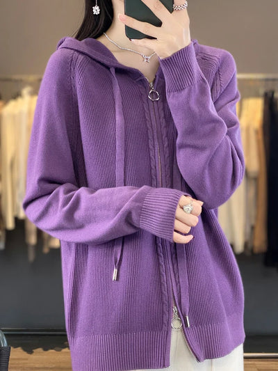 Aleka | Luxuriöser Kapuzen-Cardigan