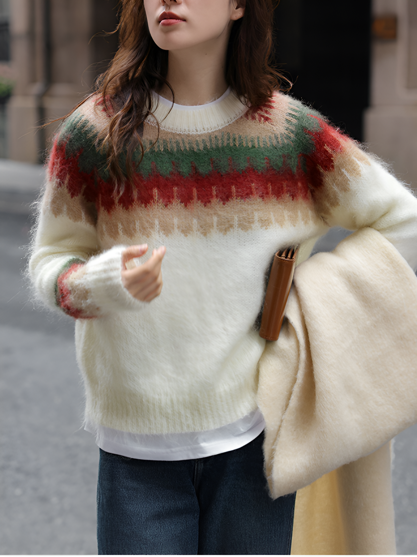 Helena | Gemütlicher & Stylischer Weihnachtsroter Strickpullover