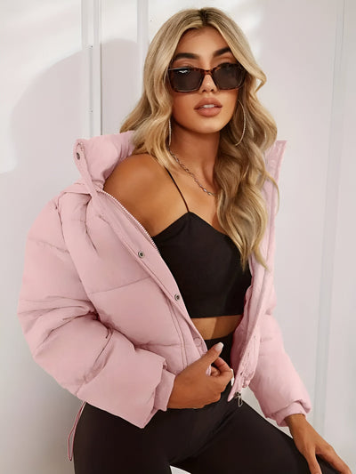 Dana | Ribbed Collar Puffer Jacket