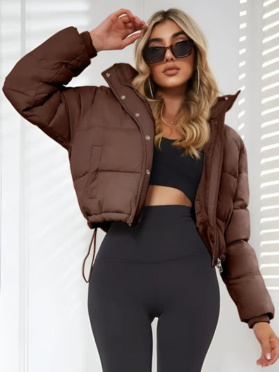 Dana | Ribbed Collar Puffer Jacket