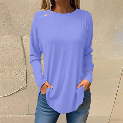 Celia | Einfache Hemden mit Rundhalsausschnitt und Langarmpullover