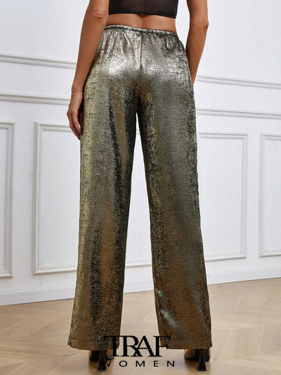 Willa | Traf-Metallic-Hosen für Frauen