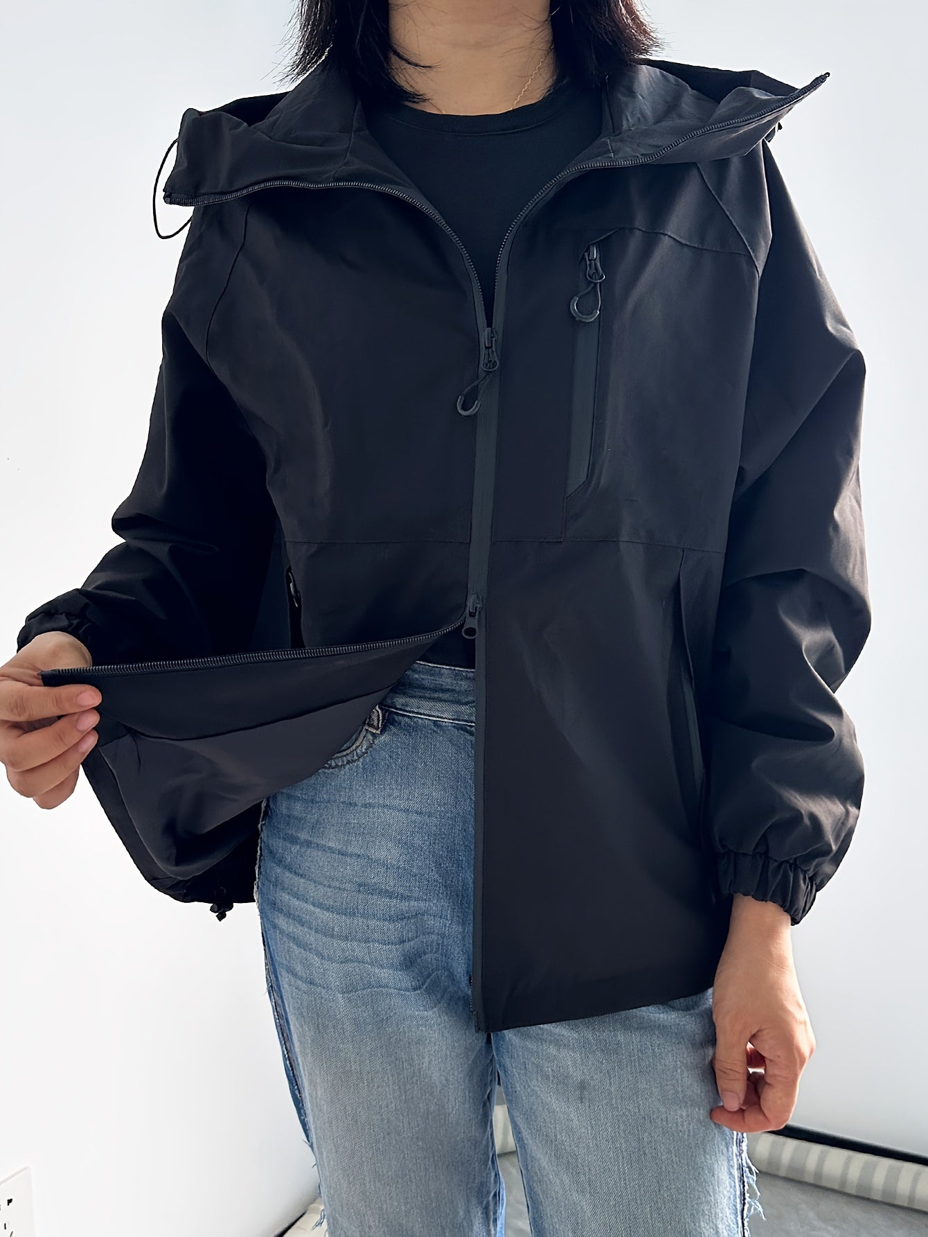 Wetterschutzjacke mit Kapuze für Damen