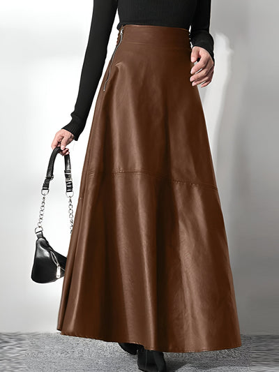 Clarice | Eleganter PU-Leder Maxi-Rock