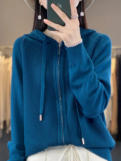 Aleka | Luxuriöser Kapuzen-Cardigan