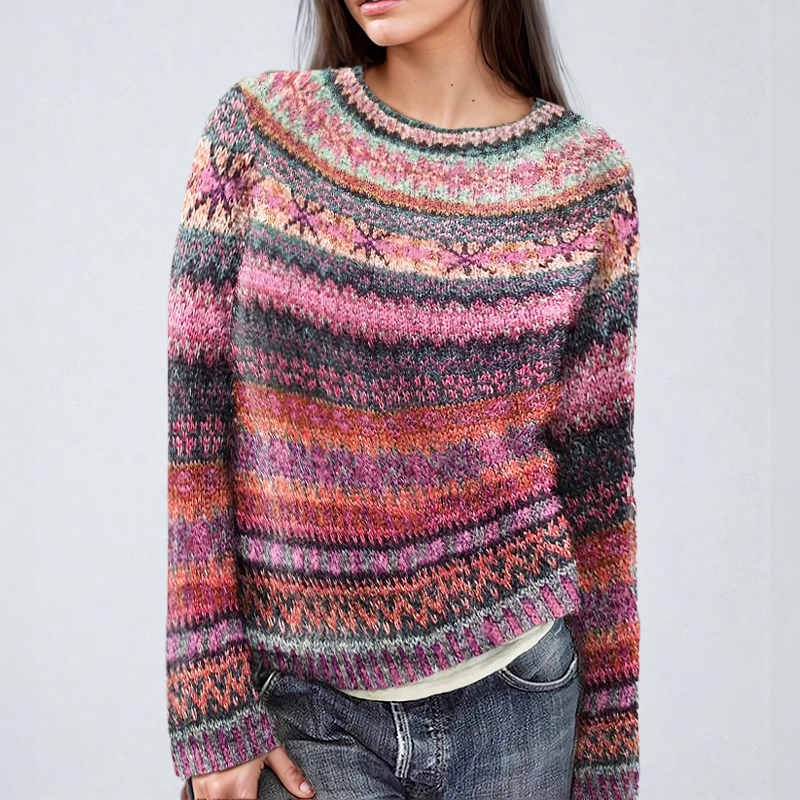 Chloe® | Bunter Gestreifter Strickpullover