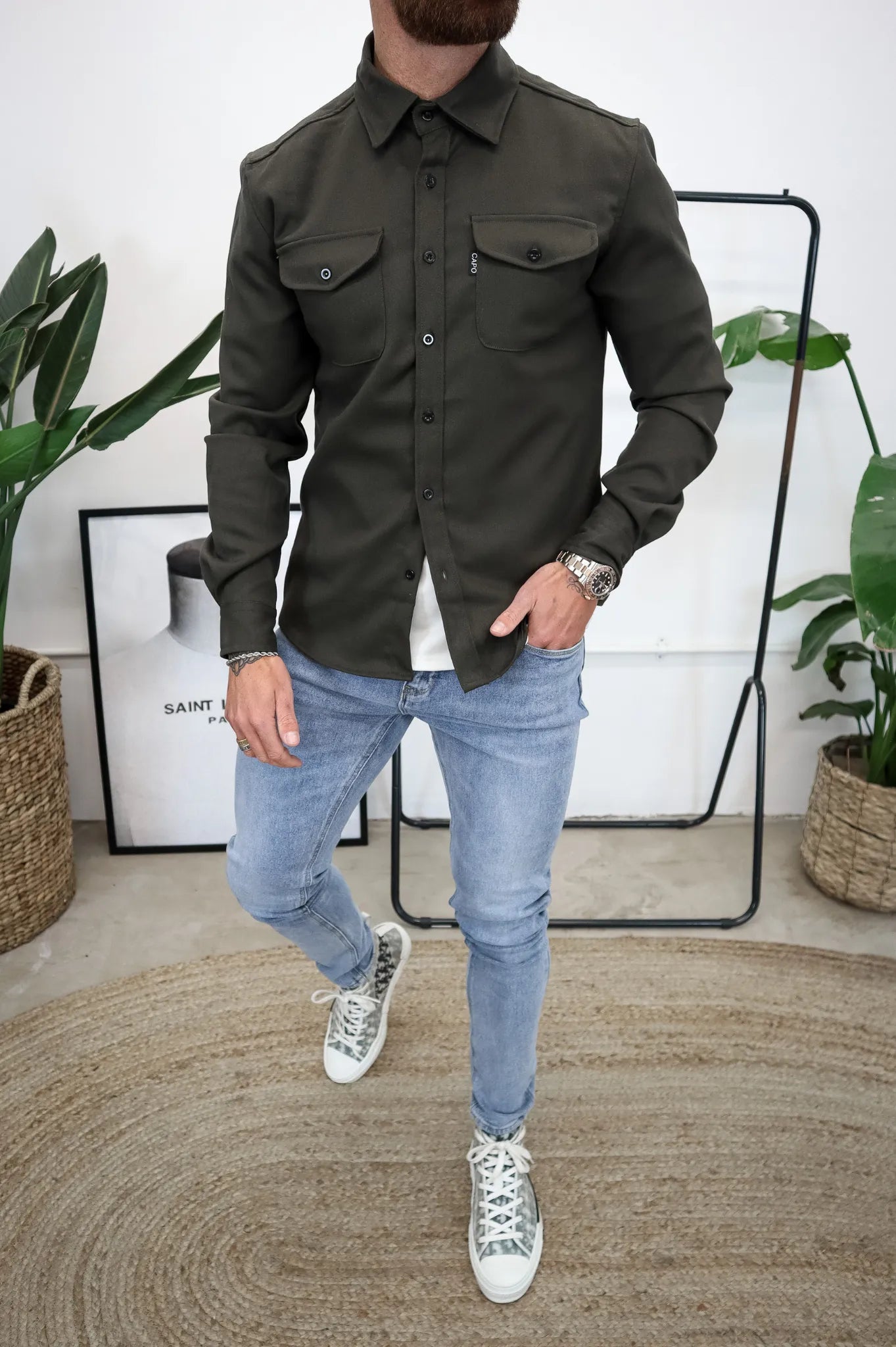 Azan Herren Hemdjacke im modernen Stil