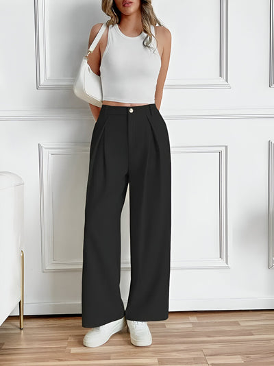 Edeltraud | Elegante Gerade-Hose mit Falten und Taschen
