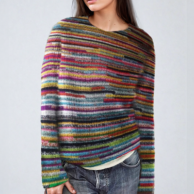 Chloe® | Bunter Gestreifter Strickpullover