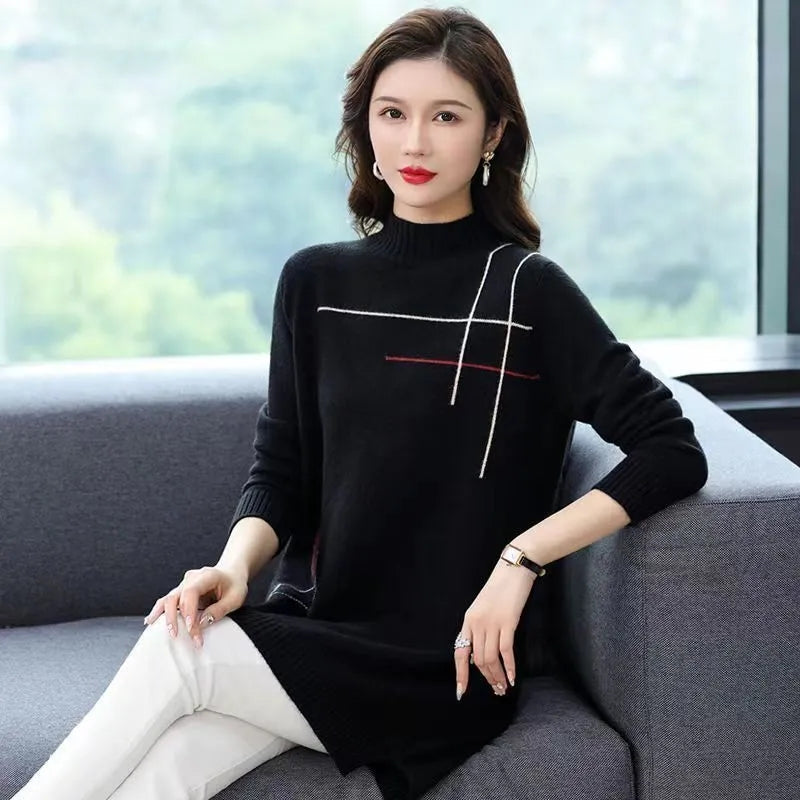 Blue | Damen Pullover Pullover High-End Casual Strickkleid