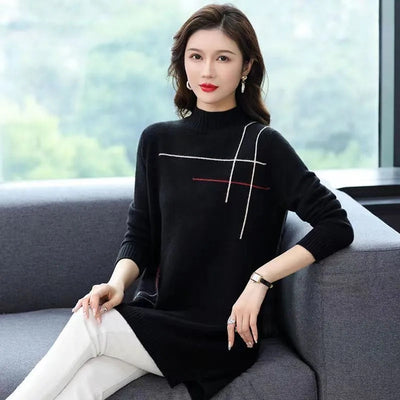 Blue | Damen Pullover Pullover High-End Casual Strickkleid