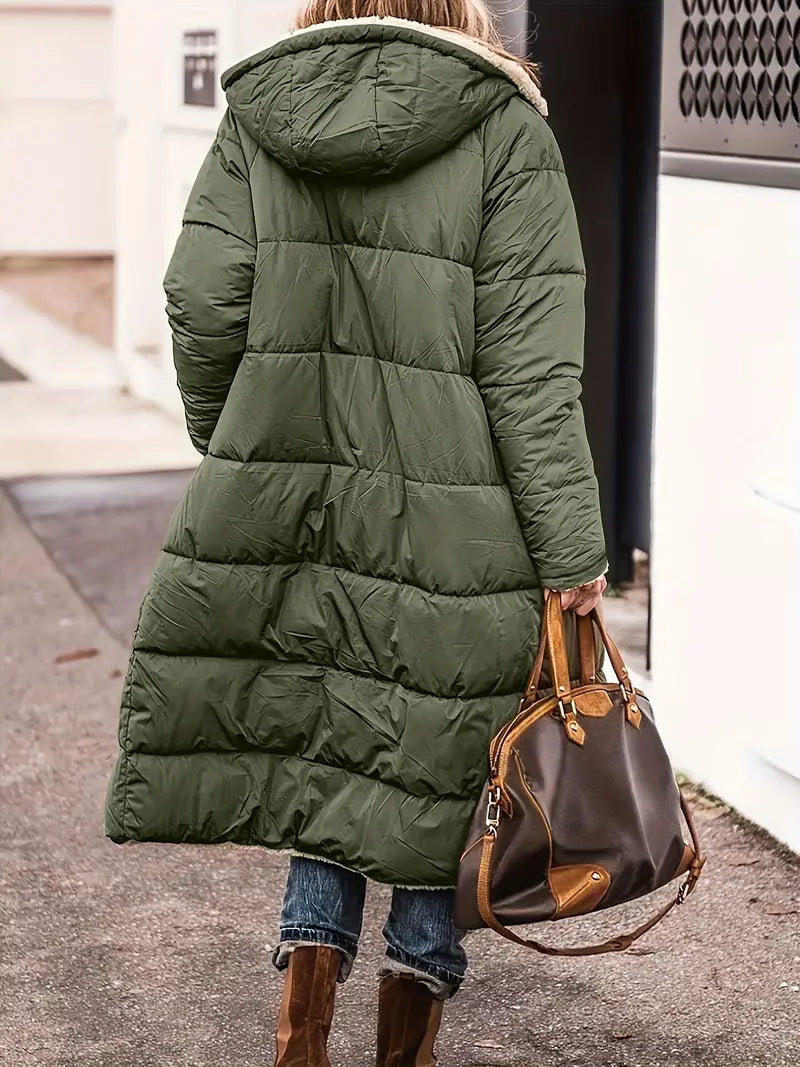 Arin - Beidseitig tragbare mittellange Strickjacke mit Kapuze für Frauen