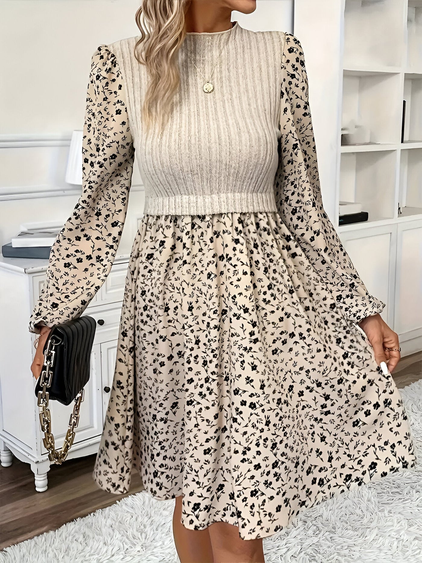 Bettina | Elegantes Blumenmuster 2-in-1 Kleid
