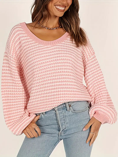 Charlie | Gestreifter Rundhals-Pullover