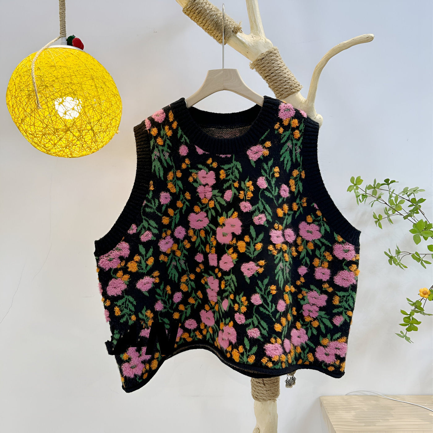 Aiden | Koreanischer Stil Pink Peach Blossom Strickweste