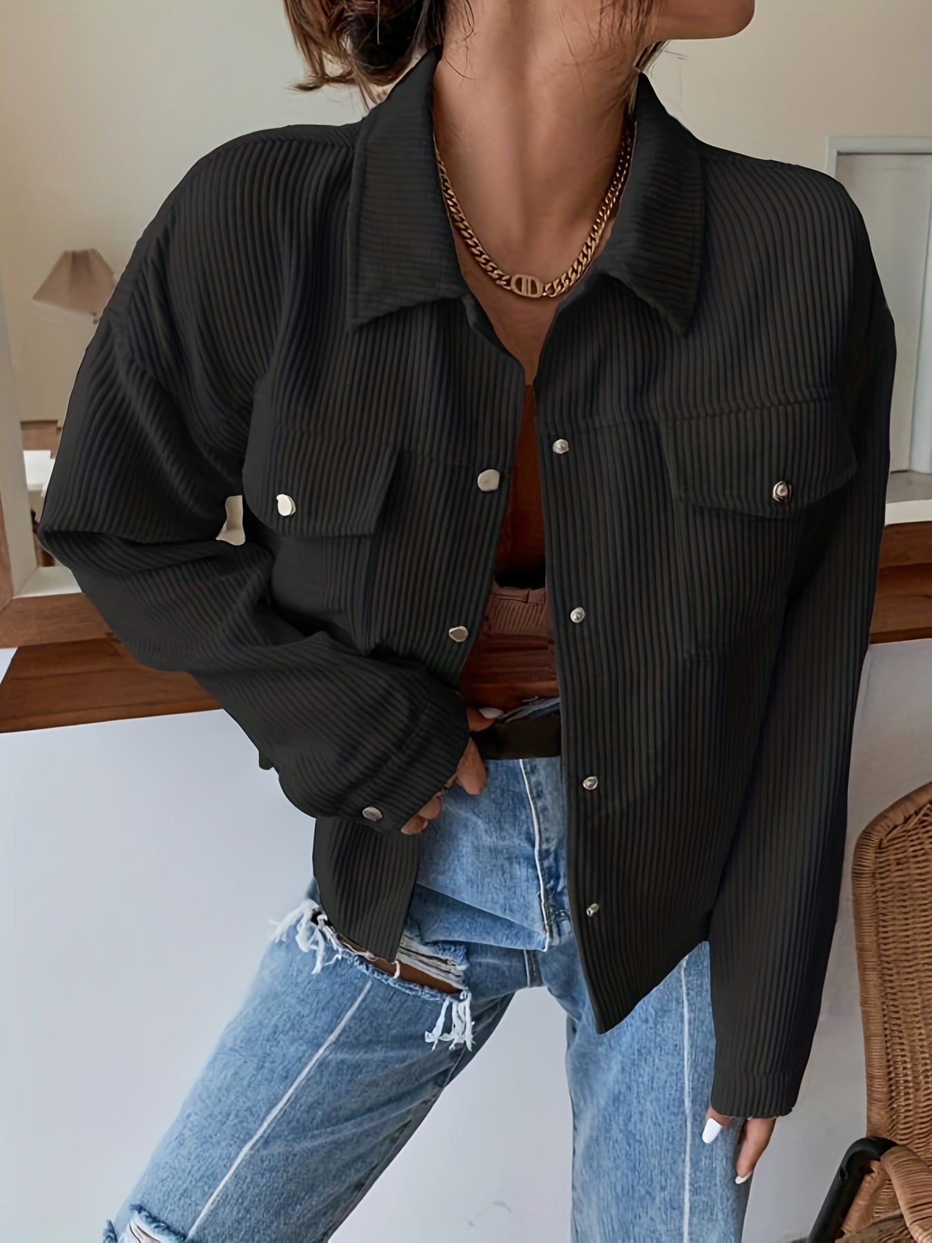 Graciela® | Solide, langärmlige Jacke mit Knopfleiste vorne für Damen