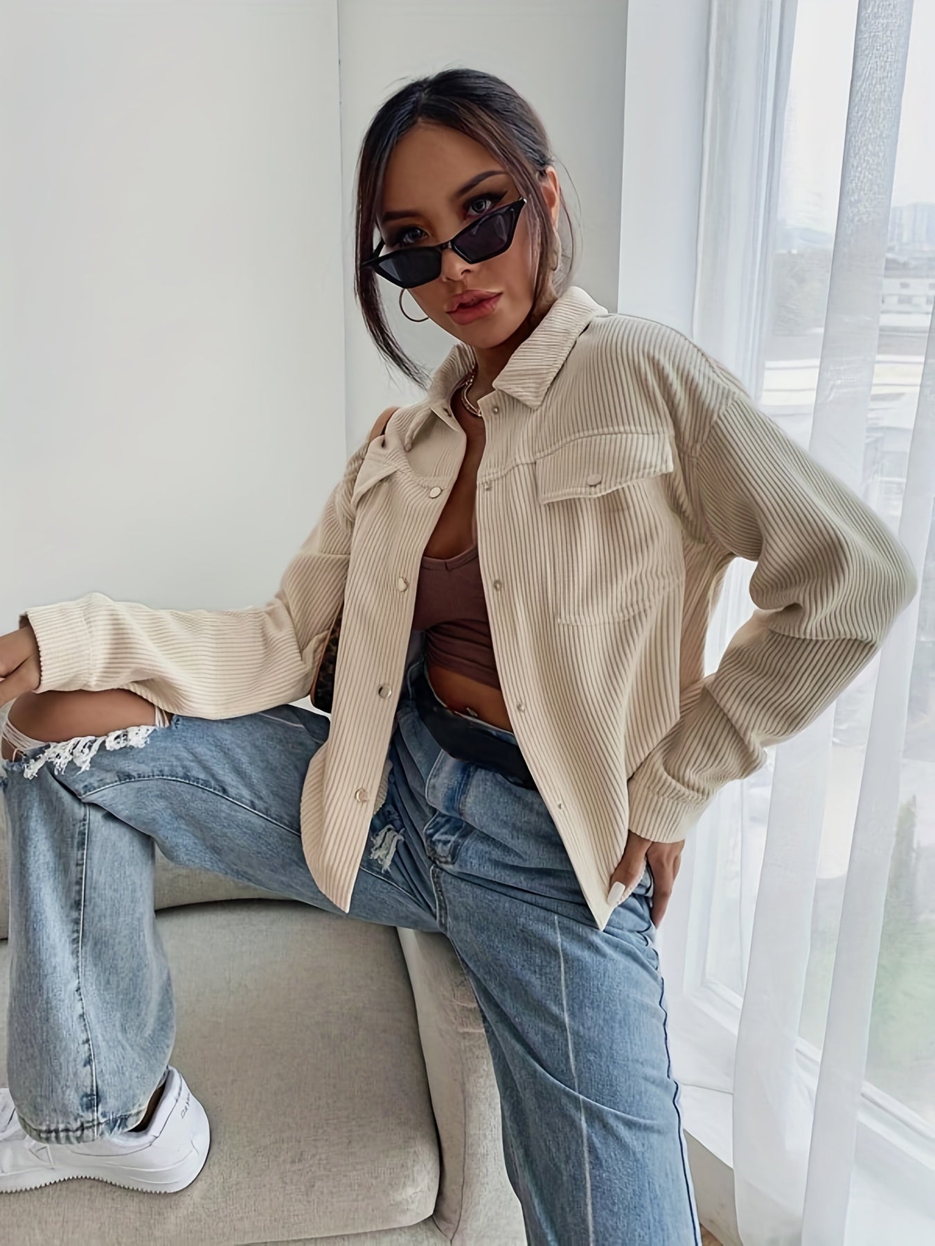 Graciela® | Solide, langärmlige Jacke mit Knopfleiste vorne für Damen