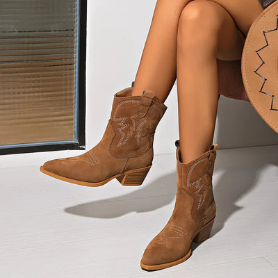 Florian | Bestickte mittelhohe Westernstiefel für Frauen