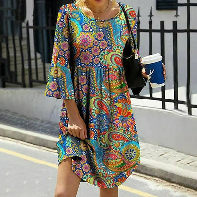 Boho Kleid mit Blumenmuster Fen