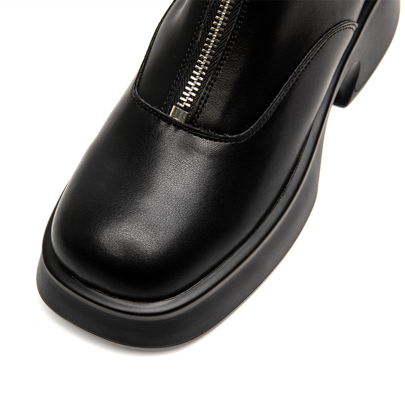 Andrea | Damen Leder Mode Winterstiefel