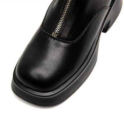 Andrea | Damen Leder Mode Winterstiefel