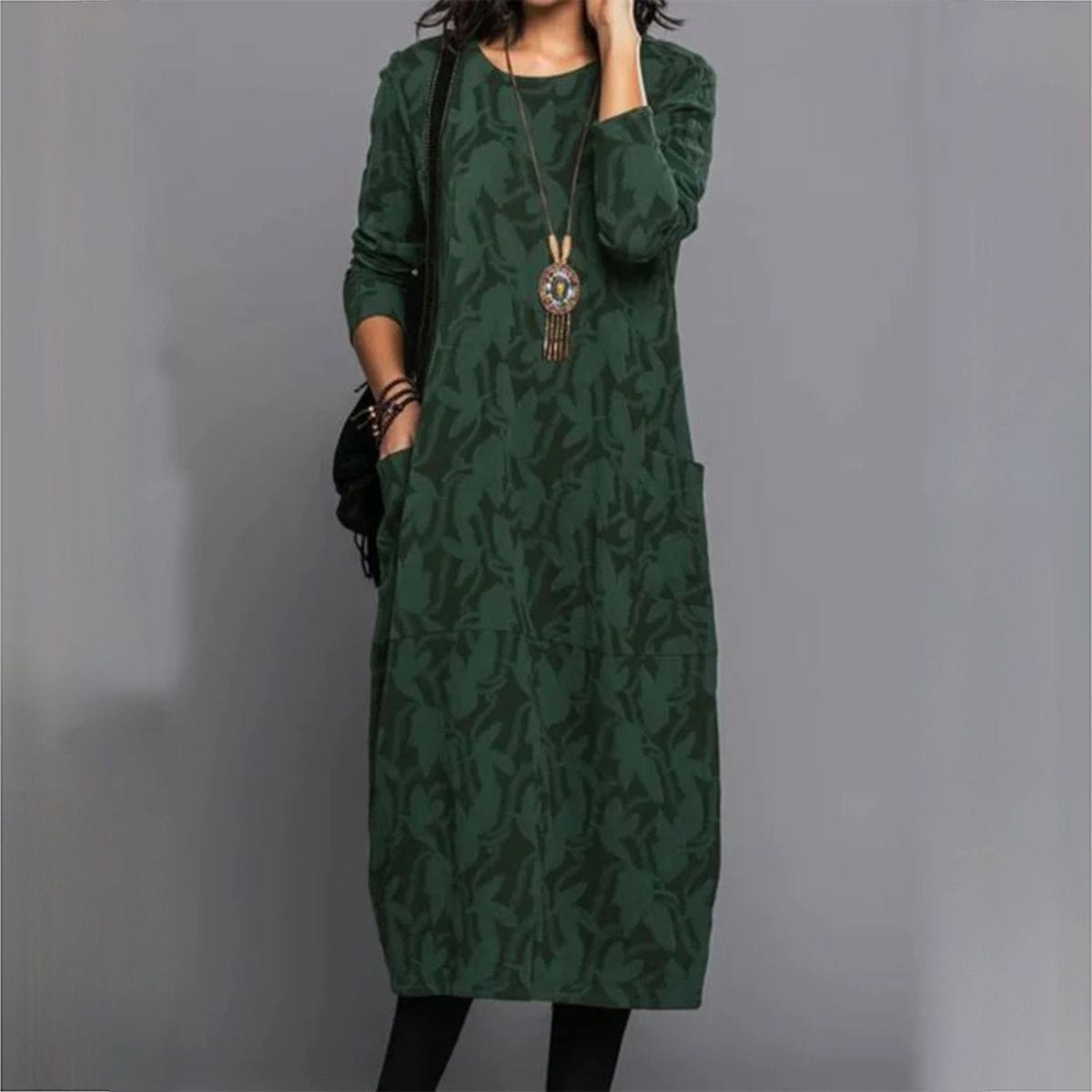 Elegantes grünes Kleid Cadi