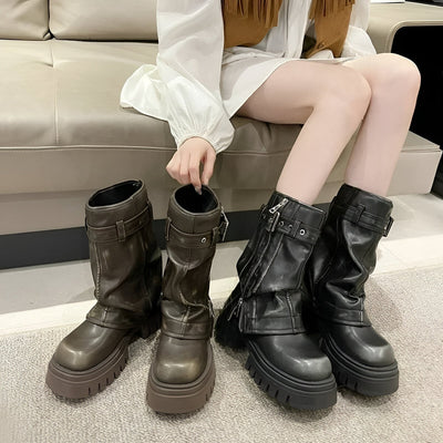 Karoline | Stylische Winterstiefel mit dicken Absätzen