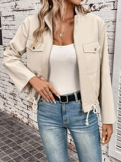 Gabriela® | Jacke mit Pattentaschen, Reißverschluss und Kordelzug