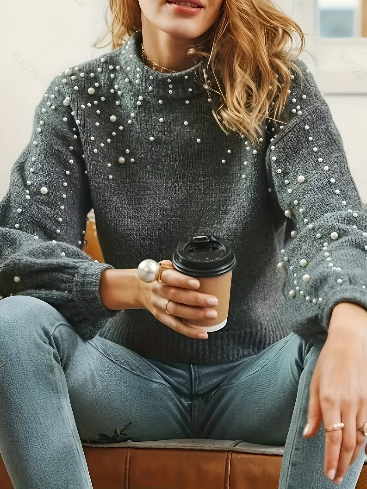 Sarah | Eleganter Strickpullover mit Perlendetails