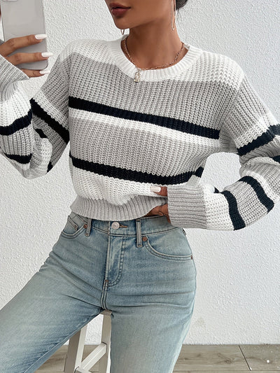 Estrella® | Kurz geschnittener Strickpullover im Colorblock-Design