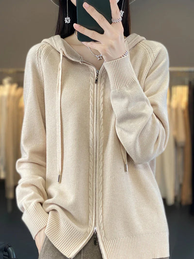 Aleka | Luxuriöser Kapuzen-Cardigan