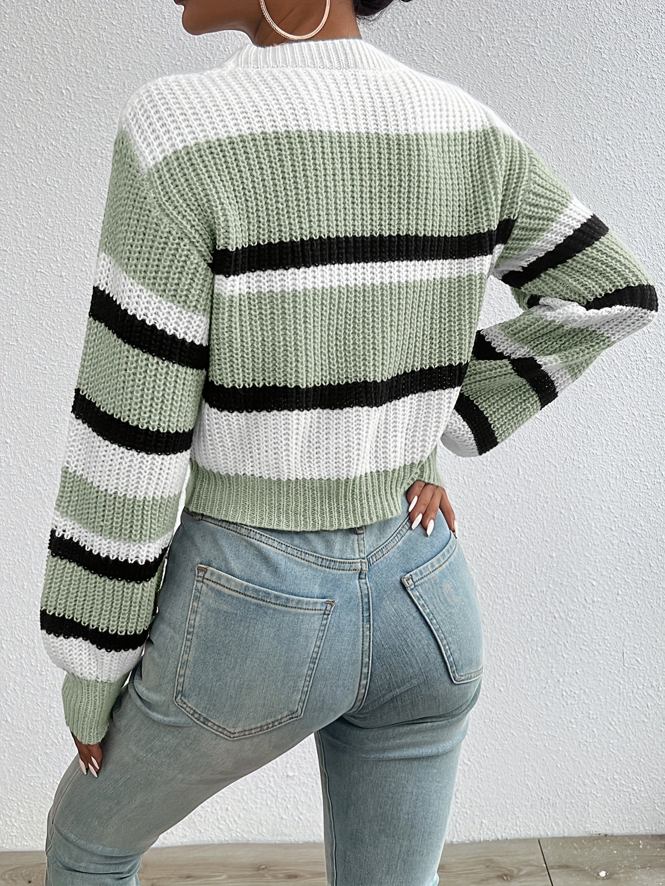Estrella® | Kurz geschnittener Strickpullover im Colorblock-Design