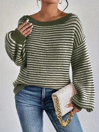 Charlie | Gestreifter Rundhals-Pullover